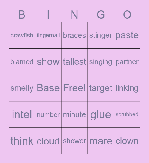 Ari's BINGO Card