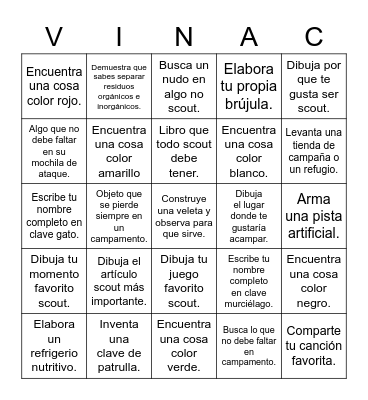 Guardianes del Bosque Bingo Card