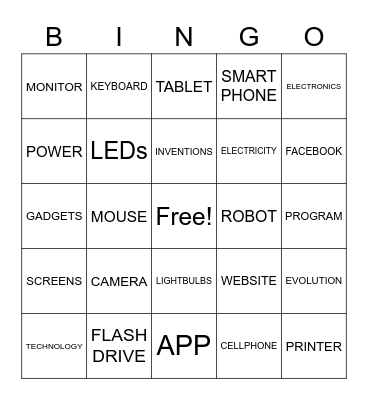 TECHNOLOGY Bingo Card