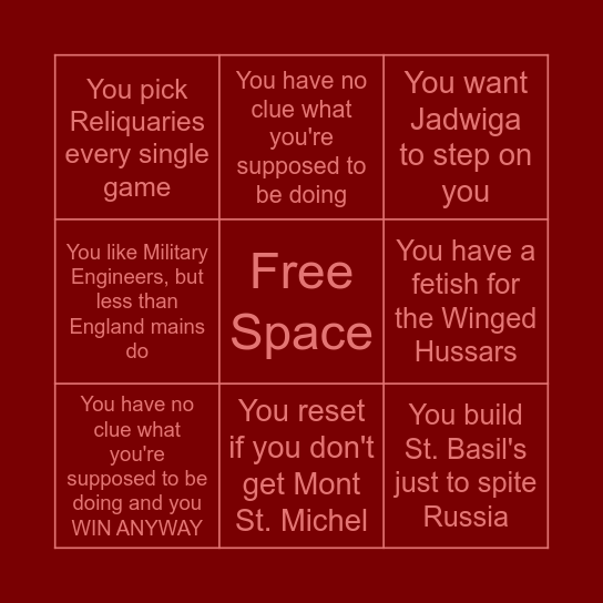 Poland Main Bingo Card