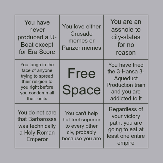 Germany Main Bingo Card