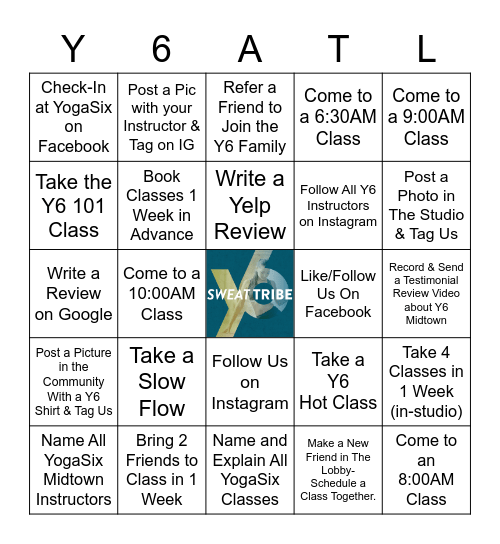 Y6 Midtown August Bingo Challenge! Bingo Card