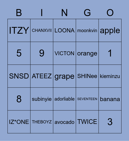 Dino’s Bingo Card