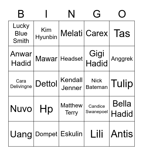 KAJJA MENANG Bingo Card