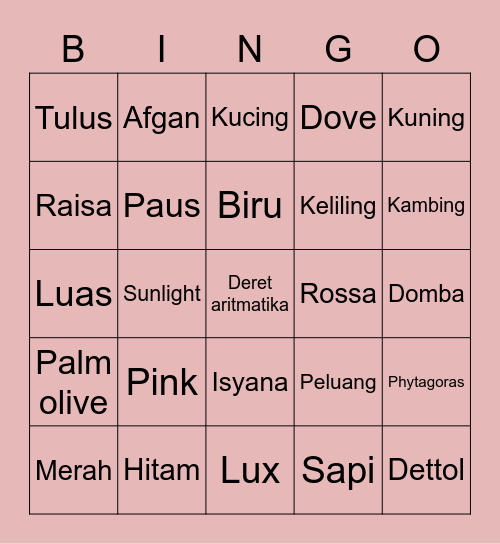 BINGO HOCI Bingo Card