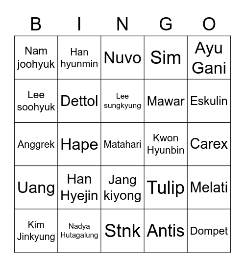 Bingo Moon Bingo Card