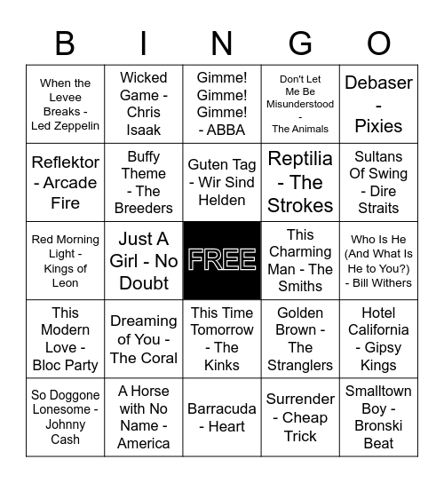 MUSIC BINGO III Bingo Card