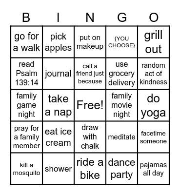 MOPS Bingo - September Bingo Card