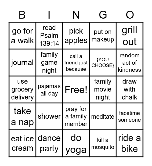 MOPS Bingo - September Bingo Card