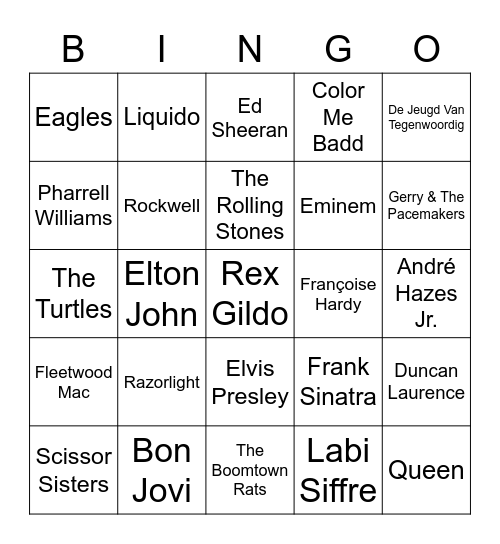 MUZIEK BINGO Card
