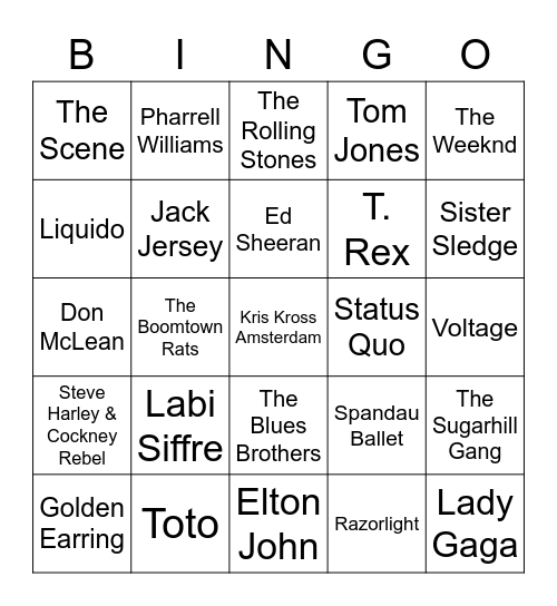 MUZIEK BINGO Card