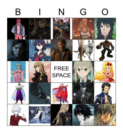 Favorite Character Bingo Card