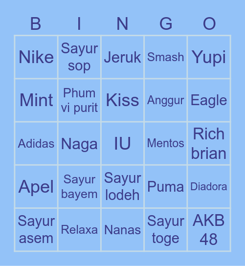 Bingo verrestad Bingo Card