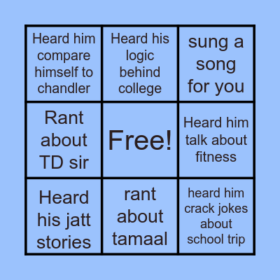 ABHIRAJ’S BIRTHDAY Bingo Card