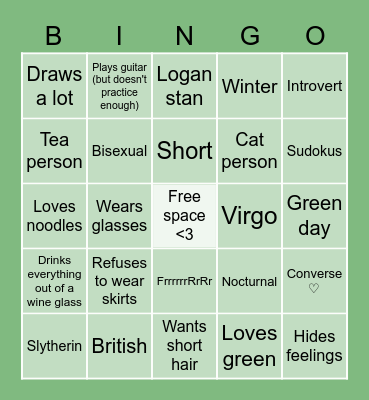 How Sunchi are you? Bingo Card