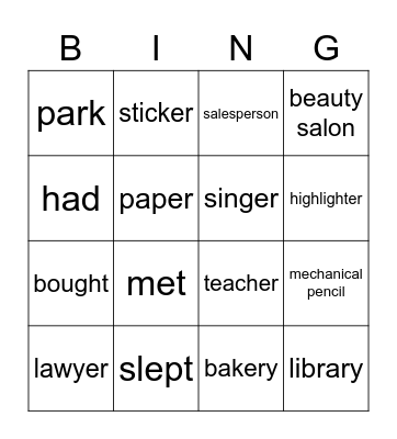 Bingo Card