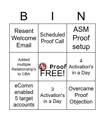 #Proofit Bingo Card