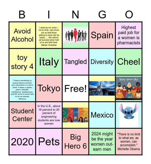The WiSE floor Bingo Card