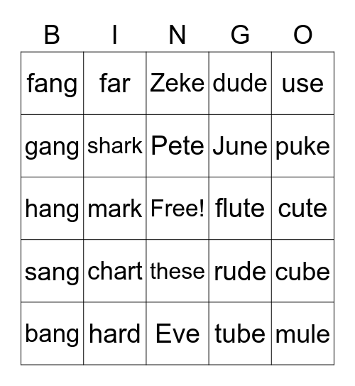 Lesson 13 Bingo Card