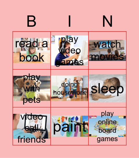 What did you do on holidays? Bingo Card