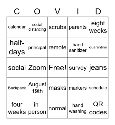Board Meeting BINGO Card