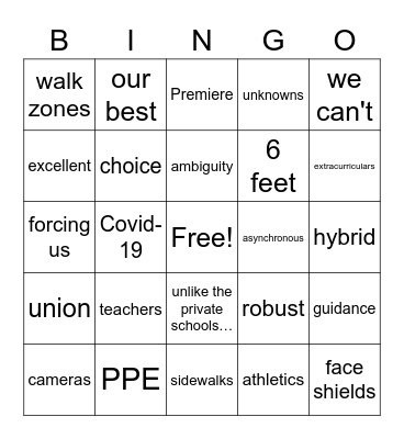 LMSB Bingo Card