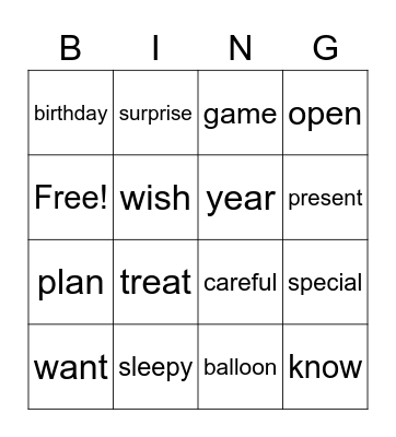 Bingo Card