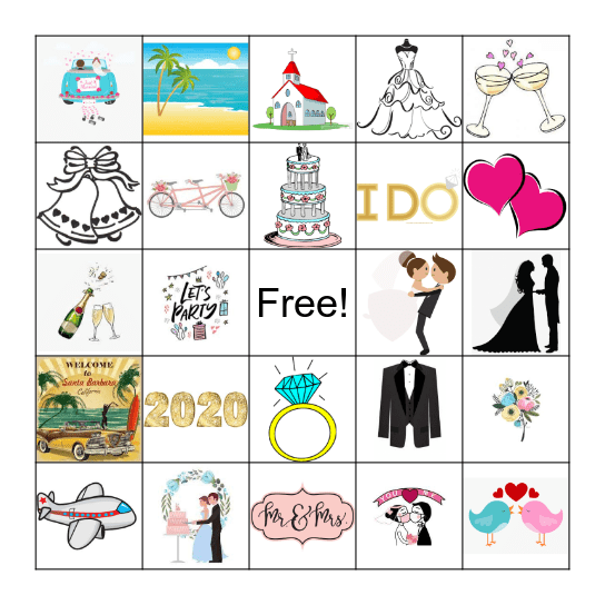Amanda's Bridal Shower Bingo Card