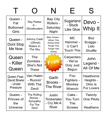 Game Of Tones 8-3-20 Game 5 Bingo Card