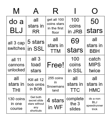 SM64 Bingo Card