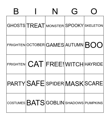 Halloween Bingo Card