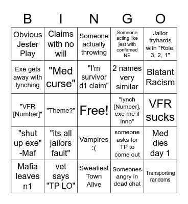 The Classic Experience Bingo Card