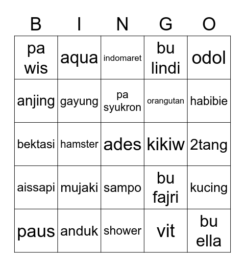 Bingo Card