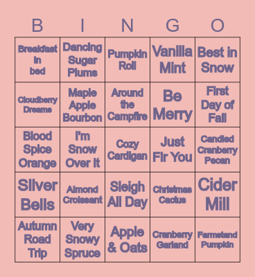 SCENTSY BINGO Card