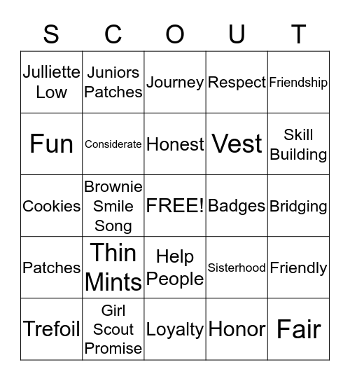 JUNIOR BINGO Card