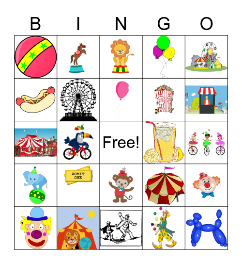 Carnival Bingo Card