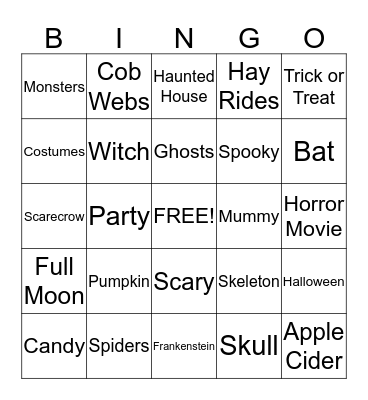 HALLOWEEN Bingo Card