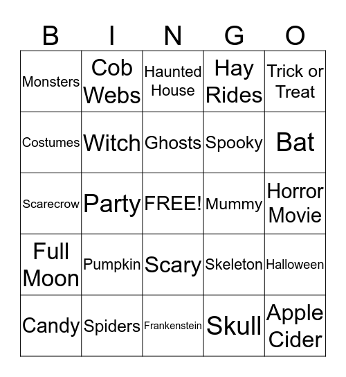 HALLOWEEN Bingo Card