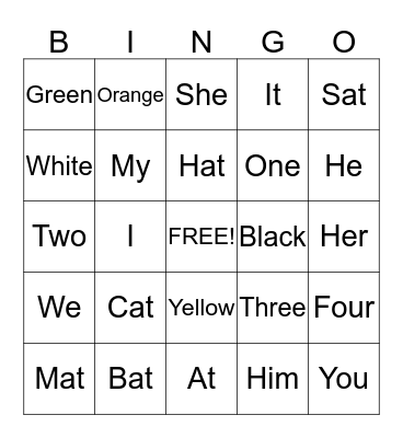 Halloween Bingo Card