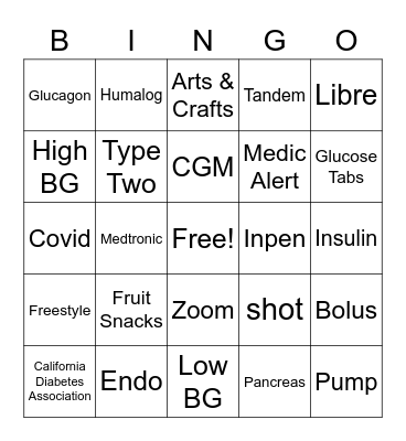 San Jose 5 Day Virtual Day Camp Bingo Card