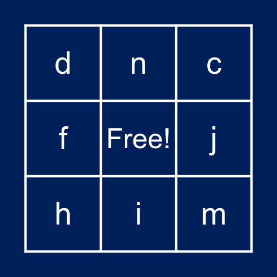 TEST - imagineOne Bingo Card