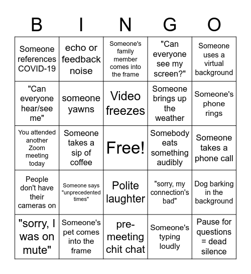 Extension Orientation Bingo Card