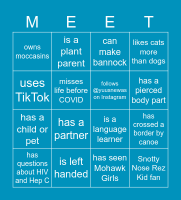 Welcome to YouthCO! Bingo Card