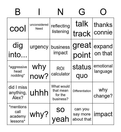 hm Bingo Card