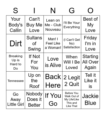 Through the Ages Bingo Card