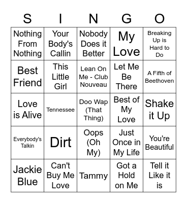 Through the Ages Bingo Card