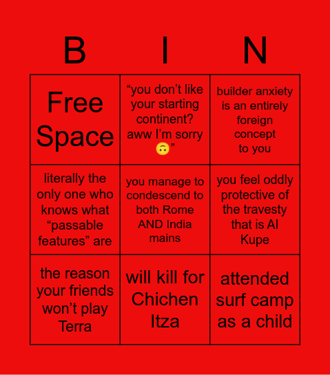 Maori Main Bingo! Bingo Card