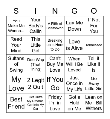 Through the Ages Bingo Card