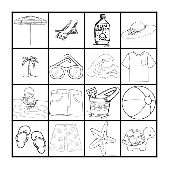 BEACH Bingo Card