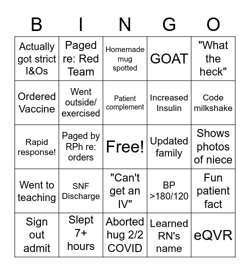 GUMBY BINGO Card